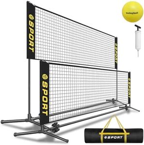 Furypiont 10 FT Mini Portable Volleyball Net Equipment Set with Rubber Volleyball,Pump and Potable Carry Bag.Adjustable Height 2.7FT-5.1FT for Tennis Net,Badminton Net,Soccer Net,Pickleball Net