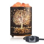 Starxing Himalayan Salt Lamp, Pink Salt Lamps with Tree of Life & Dimmer Switch, Retro Metal Basket Design, for Home Decor and Gift