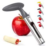 SCHVUBENR Premium Apple Corer Tool - Easy to Use and Clean - Sturdy Apple Remover with Sharp Serrated Tips - Stainless Steel Corers for Apple and Pear - Core Fruits with Ease(Silver)