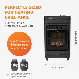 WARMGLOW Living Flame Gas Heater – 3.8KW Adjustable Indoor Home Heater