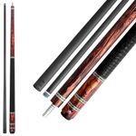 RHINO RETRO Pool Cue - Cocobolo - Crocodile Embossed Microfiber Leather Wrap - 3/8-8 Joint - 12.5mm Tip Diameter, 100% Carbon Fiber Shaft & Composite Butt with 3D Printing Technology, Pro taper