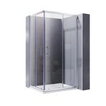 ELEGANT 760 x 760mm Square Corner Entry Shower Enclosure with Sliding Reversible Shower Door for Bathroom Enclosure Cubicle