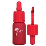 Peripera Lip Ink Velvet Tint Soft - Glowing Cosmetics Smooth And Shining,Long Lasting Makeup - Heart Fuchsia Pink