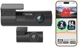 BlackVue Elite 9 2CH 64GB Dash Cam - UK Edition - 4K+2K Dashcam Front and Rear, Dual HDR STARVIS 2, Wi-Fi, GPS, Night Vision, Power-Saving Parking Mode, 4G LTE Ready, App & Cloud Features