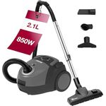 Akitas C5 Bagged Vacuum Cleaner, 9m Cleaning Reach, 850W High Suction for Carpet & Hard Floor, HEPA Filtration for Allergies & Pets, with German Wessel-Werk Head & 3 Tools, Compact & Lightweight
