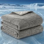 PHF Cooling Blanket King Size for Hot Sleepers Night Sweats, Soft Quilted Cooling Comforter, Lightweight Breathable Cold Blanket, 108"x90", Charcoal