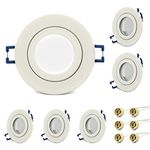 KYOTECH LED Recessed Ceiling Light Mounting Frame Waterproof IP44 for Wet Bathrooms incl. GU10 Socket, Downlight Frame for Ceiling Spotlight MR16 GU10 and Halogen Bulb, Recessed Lighting 6 Pack