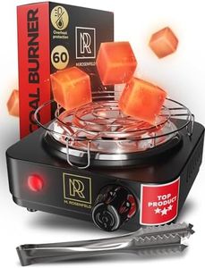 M. ROSENFELD Hookah Coal Burner 500W with grid - Coal Burner for Hookah Cubes BLACK HEAT Hookah Charcoal Burner Electric for Shisha with grill & FREE Hookah Tongs Hookah Stove - 304 Stainless Steel