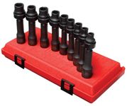 Sunex 2695, ½ Inch Drive Driveline Limited Clearance Socket Set, 12-Point, 9-Piece, Metric, 8mm-17mm, Cr-Mo Steel, Heavy Duty Storage Case