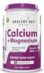 HealthyHey Nutrition Vegan Calcium with Magnesium - Bone Health Complex-60 Vegetable Capsules