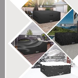 Dokon Waterproof Garden Furniture Cover – Heavy Duty Oxford, Rectangular 250x210x90cm, Black