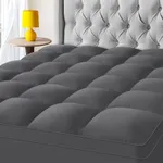 KAYFIA King Mattress Topper, Extra Thick Mattress Pad Cover for Deep Sleep,3D+7D Snow Down Alternative Fill Overfilled Plush Pillow Top Mattress with 8-23 Inch Deep Pocket-Grey