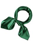 SATINIOR Chiffon Scarf Square Neck Scarf Handkerchief Retro Satin Ribbon Scarf for Women Girls, Navy Green, 23.6 x 23.6 inches