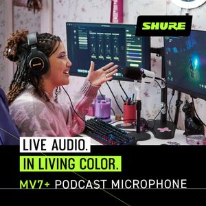 Shure MV7+ Podcast Microphone – White USB/XLR Dynamic Mic