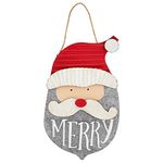 Mud Pie Merry Santa Door Hanger, 30" x 17 3/4", Tin, Multicolor