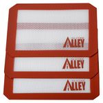 Silicone Alley, 3 Non-stick Silicone Mat Pad, Small Rectangle 5 X 4 Inch, Red