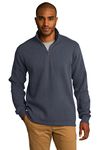 Port Authority Mens Slub Fleece 1/4-Zip Pullover (F295) -Slate Grey -XS