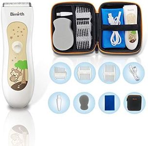 Bimirth Kids Hair Clipper, Silent Baby Hair Clipper, Quiet Hair Trimmer for Children, Cordless Toddler Haircut Machine, USB Rechargeable, Waterproof, 3 Guide Combs (with Storage Bag)