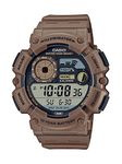 Casio Illuminator 10-Year Battery Men's Moon Phase Fishing Level Watch WS-1500H-5AV, Brown