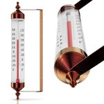 Indoor Outdoor Thermometer Large Numbers - for Greenhouse Thermometer, Large Outdoor Thermometer for Patio, and Wall Thermometer for Room Temperature by Premier Products (Vintage Bronze 10.2in Tube)