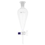 Balacoo Conical Separatory Funnel 125ml Chemistry Laboratory Glass Pear Shaped Experimental Separatory Funnel