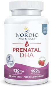 Nordic Naturals, Prenatal DHA, 830mg Omega-3 con EPA y DHA, Alta Dosificación, Sabor Fresa, 90 Cápsulas blandas, Testado en Laboratorio, Sin Soja, Sin Gluten, Sin OGM