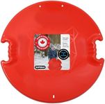 Superio Snow Saucer Sled Round Avalanche Sand Sledding Disc for Kids and Adults – Plastic, Red