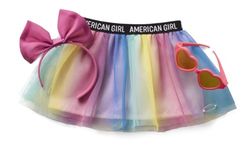 American Girl Truly Me 18-inch Doll Accessories Rainbow Skirt, Pink Headband, and Heart-Shaped Sunglasses, for Ages 6+