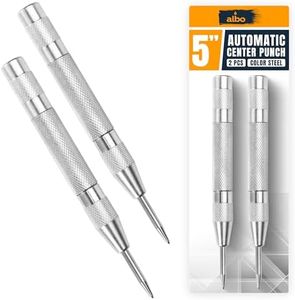 ALBO Spring Loaded Center Punch Tool – 5 Inch Automatic Punch for Metal, Wood, Steel – Heavy Duty Drill Punch – Durable Galvanized Coating, Precision Tip for DIY, Workshop & Professional Use (2pcs)