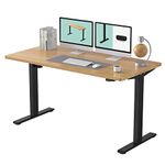 FLEXISPOT 55 x 28 Inches Electric Stand Up Desk Workstation, Whole-Piece Desk Board Home Office Computer Standing Table Height Adjustable Desk (EC1 Classic Black Frame + 55" Maple Top)