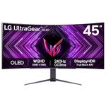 LG Ultragear Curved OLED Gaming Monitor 45GS96QB, 45 Inch, 1440p, 240Hz, 0.03ms, OLED Display, HDR 10, NVIDIA G-Sync & AMD FreeSync Compatible, Built in Speakers, DisplayPort, USB-C, HDMI