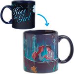 Silver Buffalo Disney Princess Little Mermaid Ariel and Eric Kiss the Girl Scene Heat Reveal Ceramic Mug, 20 Ounces