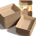 Disposable Litter Boxes for Cats Leak-Proof: 32-Pack Odor Control Sustainable Large Kitty Tray for Travel/Indoor Use