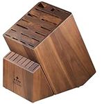 ENOKING Knife Block Without Knives, Large Knife Holder- 25 Slots Acacia Wood Universal Knife Block, Butcher Block Countertop for Knife Storage Organizer