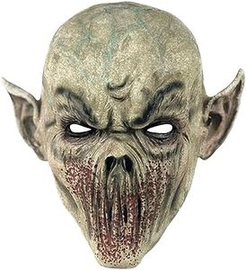GTETKDE Scary Halloween Mask, Devil Mask Alien Bloody Monster Masks Creepy Latex Scary Mask GreenGrey 1Pack