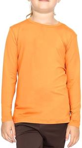 Girl's Long Sleeve Crew Neck Top Neon Orange X-Large