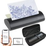 Calicon Wireless Tattoo Stencil Printer with 10pcs Transfer Paper, Portable Tattoo Transfer Thermal Copier Machine, Rechargeable Tattoo Printer Kit, Compatible for Smartphone & PC (with Storage Box)