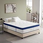 Zeelovtress King Size Mattress, 14 Inch Gel Memory Foam Innersprings Hybrid Bed Mattress with Tencel Cover, 5-Zone Body Support Pain Relief CertiPUR-US Foam Medium Firm 120 Nights Trial, 76"*80"