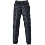 Tapasimme Men, Women Winter Warm Utility Down Pants Sassy High Waisted Nylon Compression Snow Trousers (X-Small, Black)