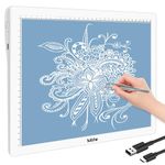 Mlife Rechargeable A4 light box for tracing- LED Light Pad for Weeding Vinyl,Perfect tracing light box for Diamond Painting,Art Supplies(White)