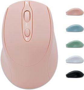 BRZUIL Bluetooth Mouse,Rechargeable Wireless Mouse for Laptop/iPad/MacBook Pro/Air, Silent Mouse Portable Slim for Surface Pro/PC/Lenovo/Samsung Tablet (Pink)