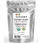 454g (1 lb) 100% ORGANIC Certified Ground Rosemary (Powder) | PREMIUM QUALITY | No GMO, No Irradiation | Spice Seasoning | Keto, Paleo, Vegan | Resealable Bulk Bag