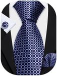 Barry.Wang Navy Blue Tie for Men Pl