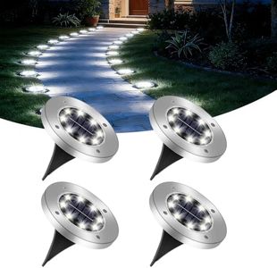 Caldarax Solar Ground Light Outdoor Garden, Deck Lights Solar Powered IP65 Waterproof, Garden Floor Lights for Path Lawn Walkway Driveway Yard Landscape Patio, 4 Pack (8LEDs Cool White)