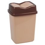 URBNLIVING 10L/20L/30L/50L Plastic Waste Management Recycling Bin Trash Can Dustbin with Butterfly Lid for Office, Kitchen and Bathroom (5L Cappuccino)