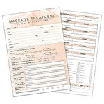 Massage Client Record Card - Treatment Consultation Form for Mobile Therapists & Salons A6 Pack of 50 - Landscape