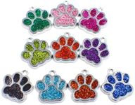 HAN SHENG 40 Pcs Animal Cat Dog Paw Chunk Charms Pendants Crystal Beads Jewelry Findings for DIY Jewelry Making Necklace Bracelet (Multicolor)