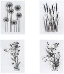 Arbuya 4pcs/Set Dandelion Lavender Flowers Leaves Stamps Rubber Clear Stamp/Seal Scrapbook/Photo Decorative Card Making Clear Stamp