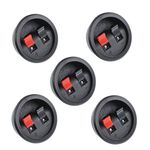 Oiyagai 5Pcs Sound Speaker Box Terminal Cups 2 Round Power Speaker Terminal Plates Black