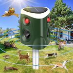 Solar Cat Repellent, [2024] 360° Ultrasonic Animal Repeller Outdoor IP55 Waterproof 4 Modes Adjustable Fox Deter with 3-Side Motion Flashing Lights, Garden Cat Deter for Squirrel Rabbit Dog